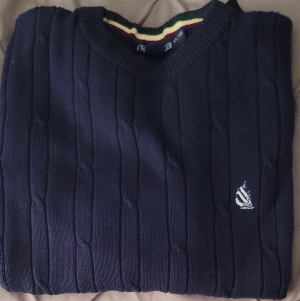SOLD 😃 SOLD. Nautica Classic Cable Style Mens Sweater Navy XL